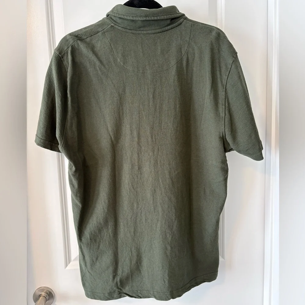 Larsson & Co Green Textured Resort Collar Polo Large - Picture 4 of 8